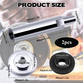 Casbomy Angle Grinder Extension Connecting Rod Set, M10 Rotating Extension Shaft 80 mm, Suitable for Electric Polishers, Rotary Polishers, Car Polishers and Sanding Boards
