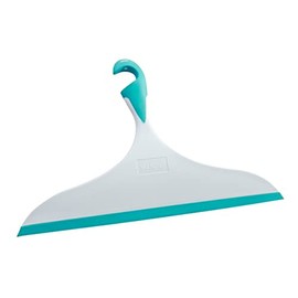 WENKO 22162100 Bathroom squeegee Loano XXL Light blue/White - for bathroom and shower, Plastic, 34 x 21 cm, Light blue
