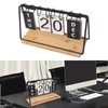 Jeanoko Desk Flip Calendar Iron Frame Wood Base Standing Perpetual