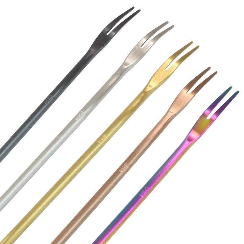 5 PCS Stainless Steel Pickle Fork, 8.66 Inches Long Handle