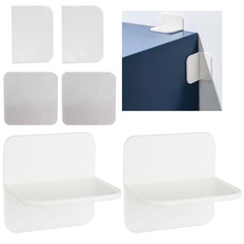 Furniture Fall Prevention, T-Shaped Stoppers, 2 Pieces, Earthquake Prevention, Gel Mat Included, No Drilling Required, Conspicuous, Cupboard, Drawer
