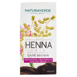 Naturaverde Henné - Dark Brown, Hair Colour, Hair Colour, No Ammonia, Hair Colour, 100% Vegetable Professional Hair Colour, 100 g