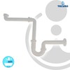 tecuro - Space-Saving Siphon Pipe Odour Trap 1 1/4 Inch