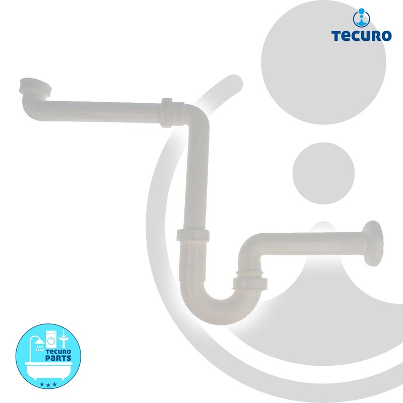 tecuro - Space-Saving Siphon Pipe Odour Trap 1 1/4 Inch