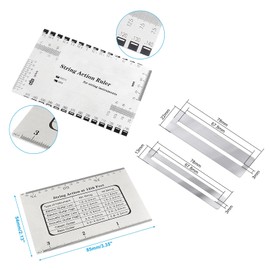 Cluoling String Height Gauge Guitar, Set of 3, String Height Measurement Tool, Finger Board Protection, Fingerboard Sharpening, Repair Tool, Base Strings Maintenance Tool, Base String Instrument