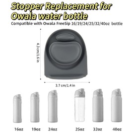 Joshey 6 Pack Rubber Seal Replacement Stopper, Compatible with Owala Freesip 24 Oz Bottle Spout Lid-Silicone Gasket Replacement Parts(Gray)