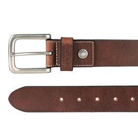 Eddie Bauer Men Casual Belt with Metal Buckle, Bridle Leather-Brown, M