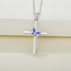 YL Butterfly Cross Necklace Sterling Silver Crucifix Pendant Created Sapphire