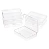 ISKYBOB 6 Packs Rectangle Small Clear Plastic Storage Containers Box