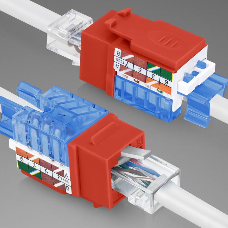 Everest Media Solutions 45° Angled CAT5e Keystone Jack in Orange