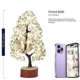 YATSKIA Green Jade Crystal Tree Of Life, Healing Crystals And Gemstones, Birthday Gifts For Women, Thank You Gift, Crystal Stones Room Decor, Feng Shui Home Decor, Thank You Gifts For Women