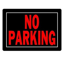 HILLMAN 840145 No Parking Sign, Black and Red Aluminum Metal, 10x14 Inches 1-Sign