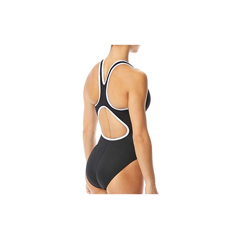 TYR womens Hexa Maxfit Swimsuit, Blk/Wht, 30 US