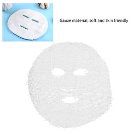 Mascarilla Facial de Gasa, 100 Piezas Mascarilla Facial de Gasa Precortada Absorción Agua Fuerte Desechable Hojas Bricolaje Mascarillas Piel Hoja para