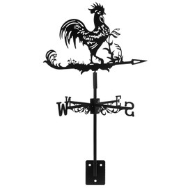 PartyKindom Weather Vane Roof Mount: Rooster Weathervane Vintage Farmhouse Rooftop Decor Wind Direction Indicator Metal Weathervane for Outside Sheds Garden