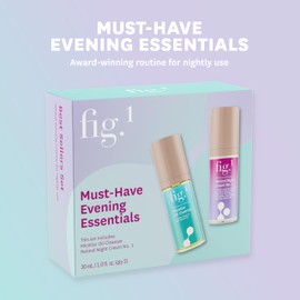 Fig.1 Must-Have Evening Essentials, Anti-Aging Skincare Gift Set - Travel & Trial Size - Includes Micellar Oil Cleanser (30ml) & Retinol Night Cream (30ml)