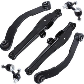 Detroit Axle - 6pc Rear Control Arms Kit for 2007-2009 Dodge Caliber Jeep Patriot Compass 2008, 2 Upper Lateral Arms 2 Lower Control Arms 2 Sway Bar End Links Replacement