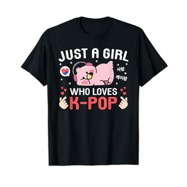 Cute Kawaii Flamingo Korean Music Just A Girl Who Love K-Pop T-Shirt