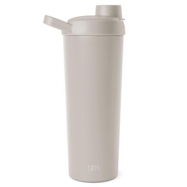 Simple Modern Stainless Steel Shaker Bottle with Ball 24oz | Metal Insulated Cup for Protein Mixes, Shakes and Pre Workout | Rally Collection | Almond Birch