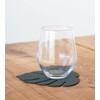Lind DNA Monstera 989965 Glass Coaster Recycled Leather Nupo Dark