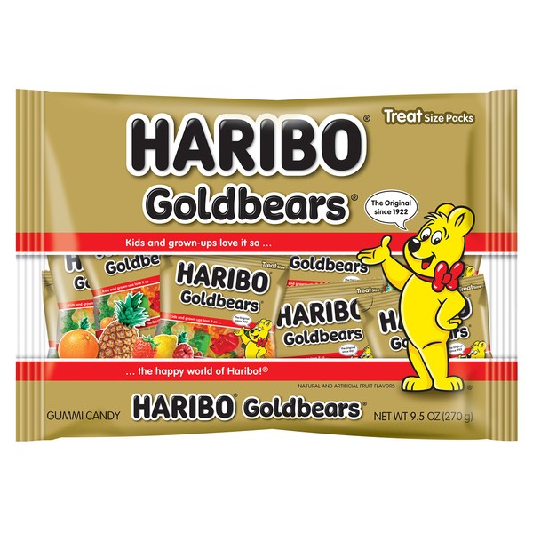 Haribo Goldbears Gummi Candy Individually Wrapped Mini Treat Bags, Total oz. lemon, 9.5 Ounce