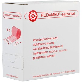 RUDAMED Sensitive Wound Bandage Rolled from Non-Woven Fabric White