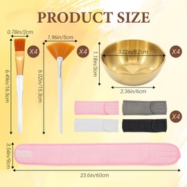 16 Pcs Facial Tools For Estheticians - Fan Fluffy Brushes, Gold Face Mask Mixing Bowls, Headband, Esthetician Supplies Professional Accessories Suitable For Facials Care And Spa