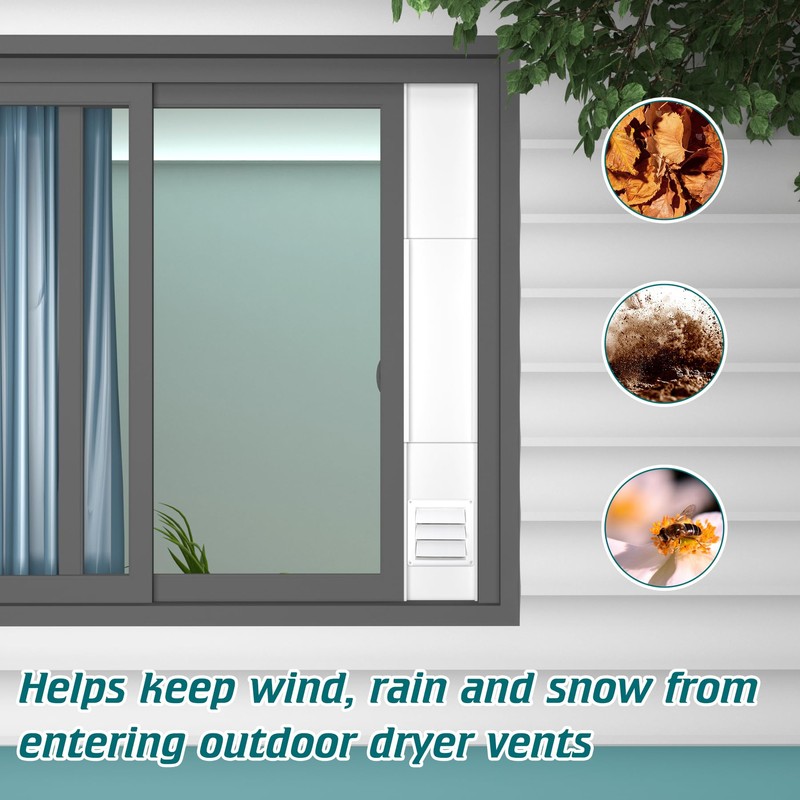 Daisypower Dryer Vent Window Kit, Adjustable Window Vent Kit with