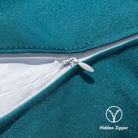 MIULEE Outdoor Waterproof Throw Pillow Covers Set of 2 Hello Sunshine Decorative Outdoor Square Pillowcases for Chair Patio Garden Couch Tent Balcony Sofa Deep Blue 16x16 Inch