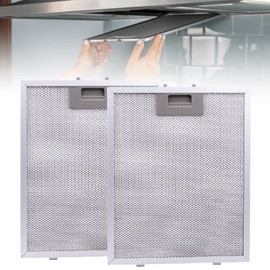 Range Hood Filter Replacement 10.23" x 12.5" x 0.36" Fit for Broan Circulating Whirlpool WHC WHA Series KitchenAid Frigidaire Bosch 800 500 GE Stove Hood Vent Filters Aluminum Mesh 2PCS