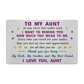 EE&YU My Aunt Card Gifts - Best Aunt Birthday Mothers Day Gifts, Aunt Card for Women, I Love Auntie Gifts from Nephew Niece, Thank You Aunty Present