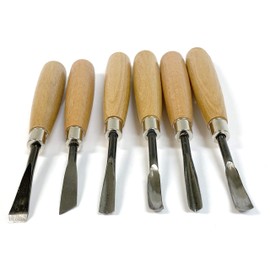 National Artcraft Wood Carvers 6 Piece Basic Tool Set With Straight Handles Has All The Essentials