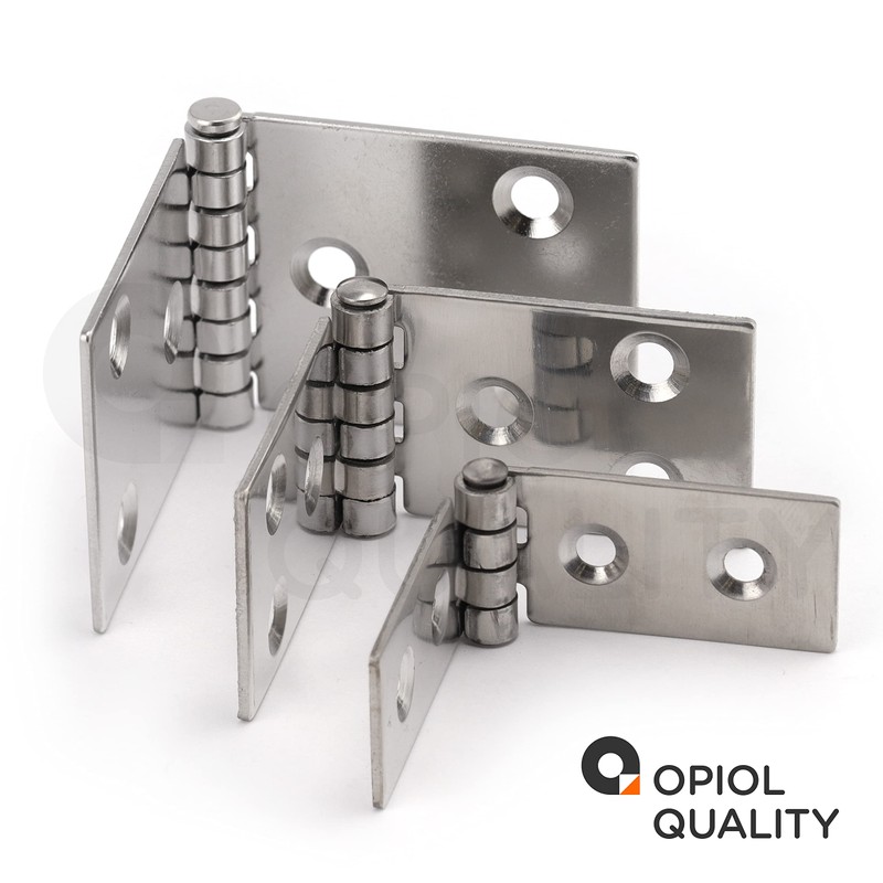 OPIOL QUALITY® Hinge Punched 100 x 40 mm Stainless Steel