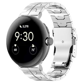 Synsing Titanium Bands Compatible for Pixel Watch 3/4 41mm Band, Titanium Metal Wristband Strap for Men & Women