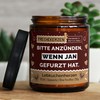 Lustige Duftkerze mit Spruch für Freunde, Geschwister, Papa | Handgemacht