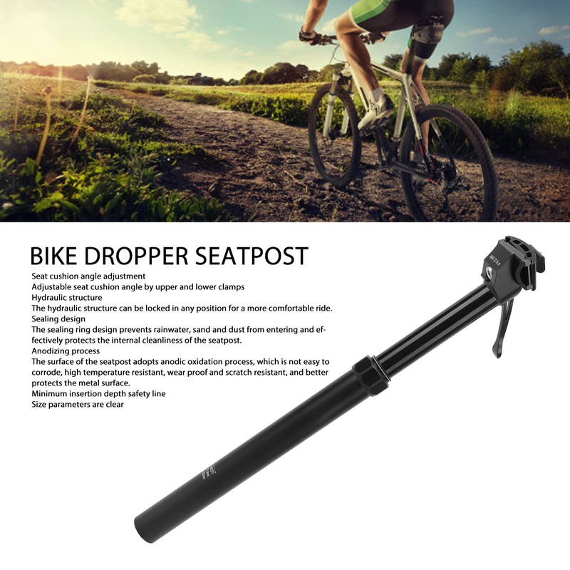 Bike Hydraulic Seatpost Hand Controlled Aluminum 31.6mm Bike Dropper Seatpost