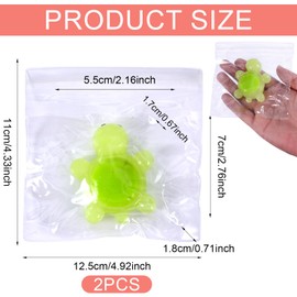 Pack of 2 Glow in the Dark Squishy Toy in Turtle Shape, Slow Rising Kawaii Stress Fidget Squishy Turtle Toys Taba Soft Sensory Mochi Toy for Children Adults (Green)