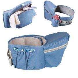 ThreeH Hip Seat Carrier Baby Comfortable Waist Carrier with Large Capacity BC27 (Blue)