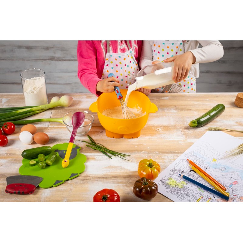 Kuhn Rikon Kinderkitchen Kids Whisk, Rooster, 9.2" x 2.2" x
