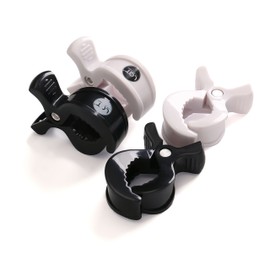 LAT Universal Pram Clips, Universal Pram Clip for Attaching Toys and Changing Clothes to Buggy, Pushchair, Baby Seat (Black x 2 + White x 2)