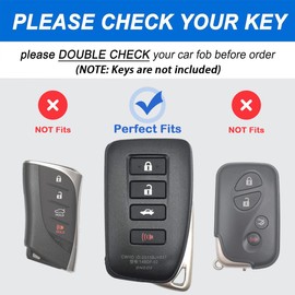 WiiLemz Key Fob Cover for Lexus, Compatible with Lexus ES is GS NX RX RC GX LX 570 200 250 300 350 h F Sport Soft Smooth Leather Key Cover Case Shell with Key Ring, 4 Buttons (Blue)