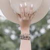 FANCY SHINY Leopard Leather Wrap Bracelet Stackable Boho Tube Beaded