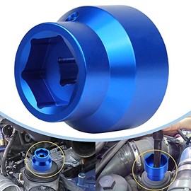 Mekar Oil Filter Socket 24mm / 36mm Reversible Fuel Filter Cap Remover and Installer Assistant Compatible with 6.0L / 6.4L Ford Powerstroke Diesel 2003-2010 (blue)