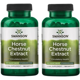 Swanson Horse Chestnut 22% Aescin (Standardized) 250 Milligrams 120 Capsules (2 Pack)