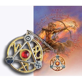 Enchanted Jewelry Briar Elemental Fire Talisman and Card Charm Pendant Amulet