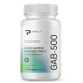GABA ácido gamma aminobutírico GAB-500 envase con 120 cápsulas con 500 mg de GABA cada una