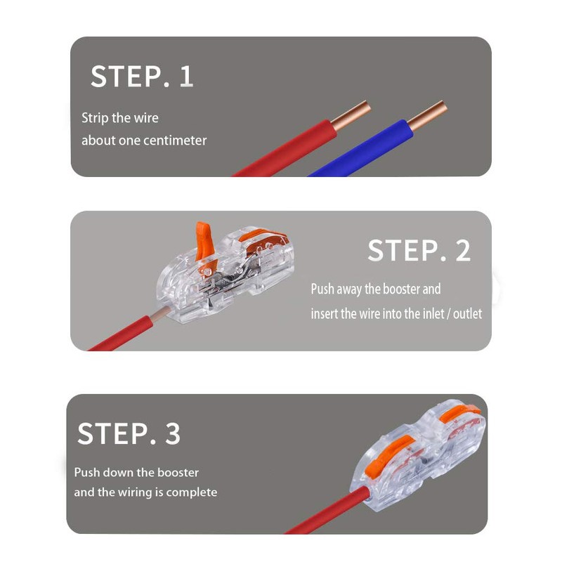 CTRICALVER Fixable Connector, 26 Pcs Bi-Directional Single Hole Lever Conductor