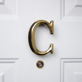 Monogram Letter C Door Knocker - Brass