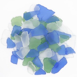 14oz Frosted Sea Glass Pieces for Crafts Frosted Flat Glass, Sea Glass Vase Fillers for Crafts Beach Glass Large Sea Glass Pieces Vase Fillers for Weddings Home Decor Sea Glass for Crafts Bulk