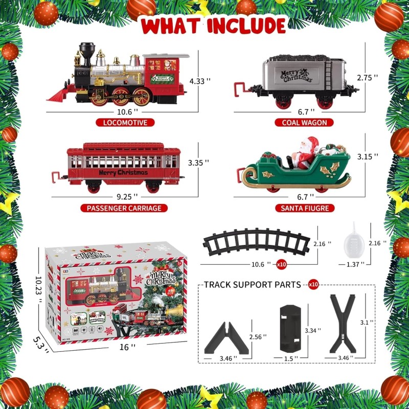 ifanface Christmas Tree Train Elevated, Floating Train Toy Steam Engine